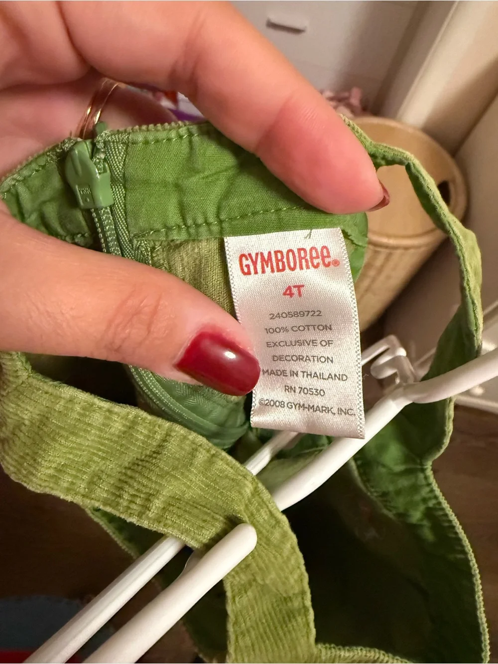 Gymboree Green Corduroy Flower Appliqué Sundress
